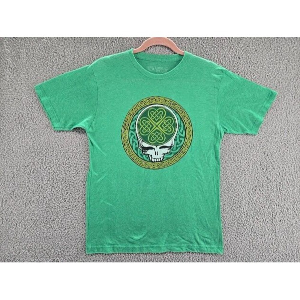 Grateful Dead Shirt Mens M Green Liquid Blue Graphic Band Tee Celtic Shamrock
